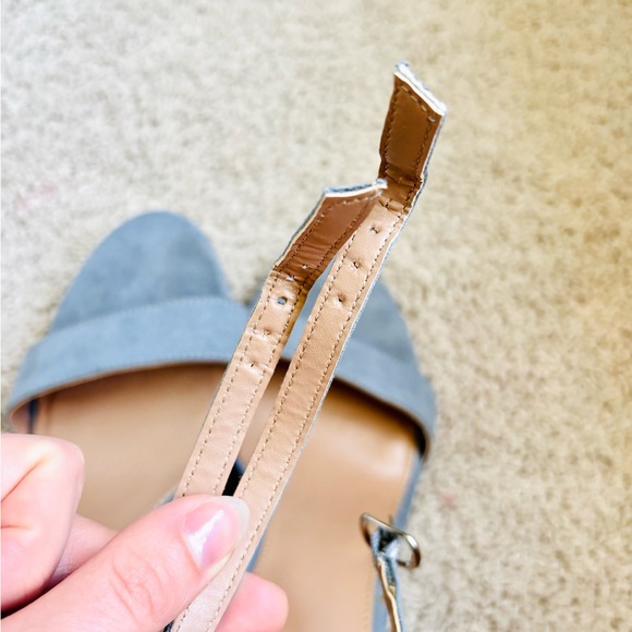 merona light blue faux suede ankle strap block heels - Picture 13 of 13